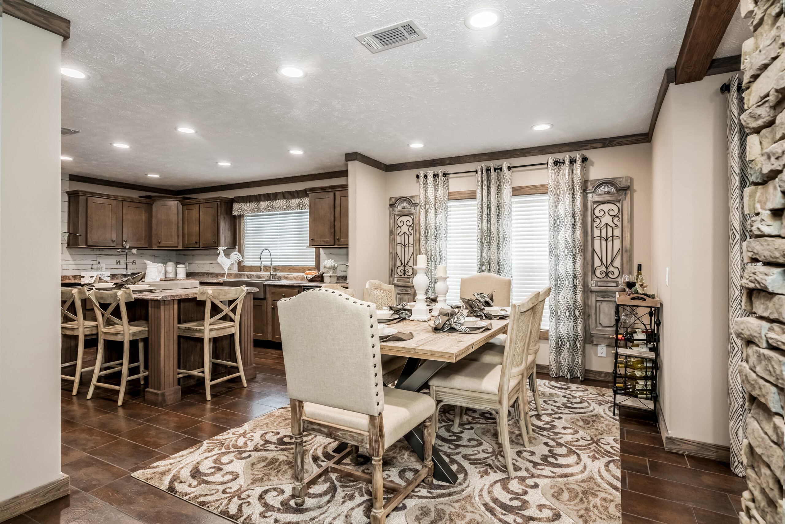 The rock interior home features