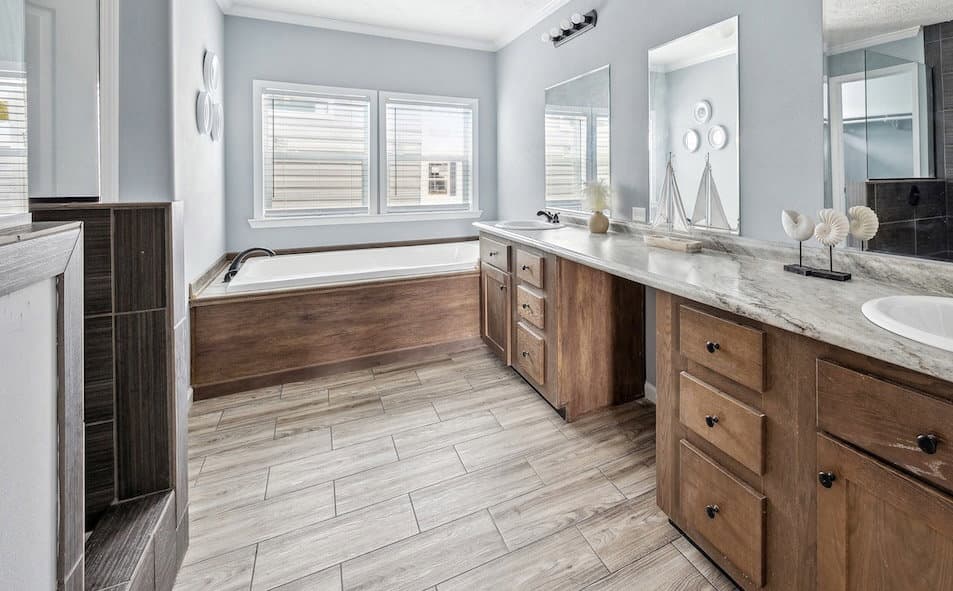 The presley bathroom home features